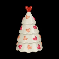 Kerstboom CORSIN Hartjes Keramiek Wit/Groen Ass.