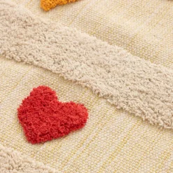 Kindertapijt COEUR Hart Beige/Rood/Roze