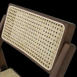 Klapstoel JACCO Ash Wood Walnut/Rotan