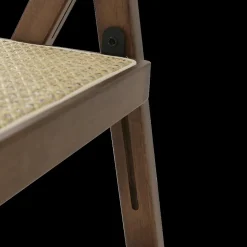 Klapstoel JACCO Ash Wood Walnut/Rotan