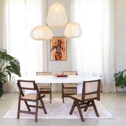 Klapstoel JACCO Ash Wood Walnut/Rotan