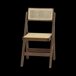 Klapstoel JACCO Ash Wood Walnut/Rotan