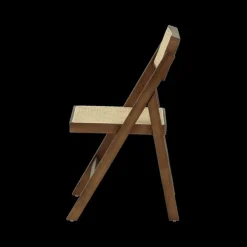 Klapstoel JACCO Ash Wood Walnut/Rotan