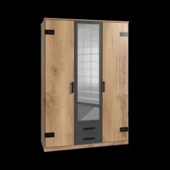 Kleerkast HUVAR Plankeneiche/Graphite B135