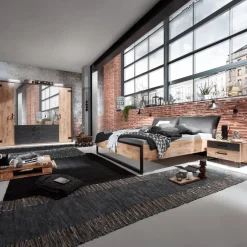 Kleerkast KICK Plankeneiche/Raw Steel B250