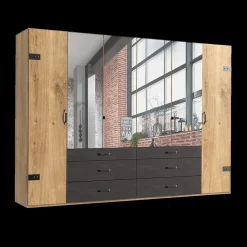 Kleerkast KICK Plankeneiche/Raw Steel B300