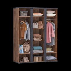 Kleerkast MATHIS Acacia/Black Concrete B164