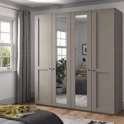 Kleerkast NAVAN B200 2xSpiegel Kiezelgrijs