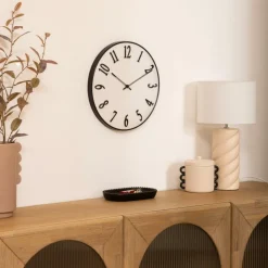 Klok ELROI Ø35 Reliëf Wit/Zwart