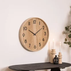 Klok IRKIS Rond Ø55 Houtlook Naturel