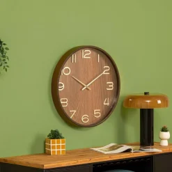 Klok IRKIS Rond Ø55 Houtlook Bruin