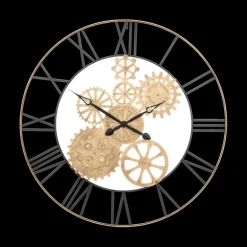 Klok ISAELLE Ø90 Met. Zw/Goud