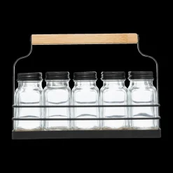 Kruidenrek BLACKWOOD 10Potjes Metaal/Hout