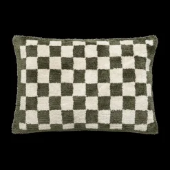 Kussen DAMDRO Dambordmotief Groen