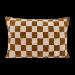 Kussen DAMDRO Dambordmotief Oker