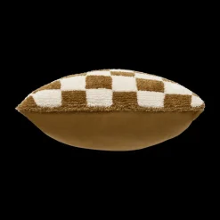 Kussen DAMDRO Dambordmotief Oker