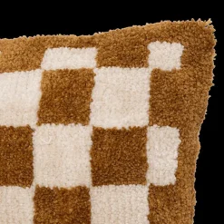 Kussen DAMDRO Dambordmotief Oker