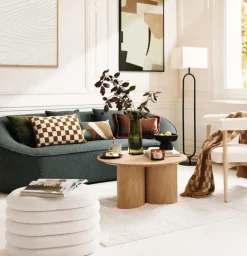 Kussen DAMDRO Dambordmotief Oker