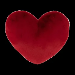 Kussen TYCHA Hart Furry Poly Rood