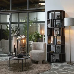 Lampvoet WASHINGTON Vloerlamp Houtlook Donkerbruin