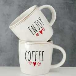 Mok ENJOY/COFFEE Wit/Zwart Ass.