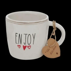 Mok ENJOY/COFFEE Wit/Zwart Ass.