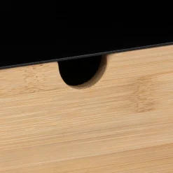 Nachttafel Hangend MAYRA Zwart metaal/bamboe