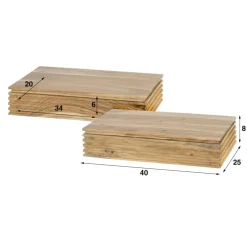 Nachttafel HIRO Hangend Massief Acacia