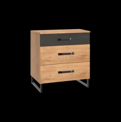 Nachttafel KICK F99-Plankeneiche/Raw Steel B58