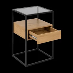 Nachttafel ROLF Smoked Glass/Wild Oak