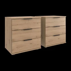 Nachttafel S/2 BJORNE BLACK Decor Artisan Eik B52