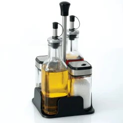 Olie/Azijn/Zout/Peper-Rek FIOR Rvs Zwart