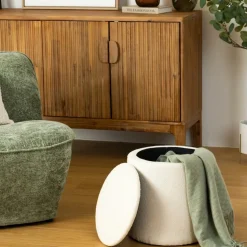 Opbergpouf BOUILLON Rond Beige