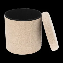 Opbergpouf BUOLI Rond Teddy Beige