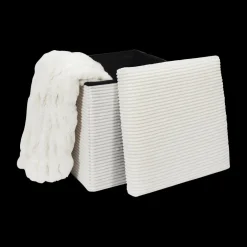 Opbergpouf COLLETE Vk Rib Wit