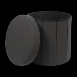 Opbergpouf DOAKA Rond Zwart