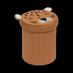 Opbergpouf LEO Luipaard Poly Bruin