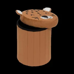 Opbergpouf LEO Luipaard Poly Bruin