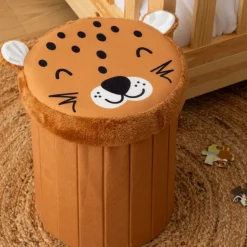 Opbergpouf LEO Luipaard Poly Bruin