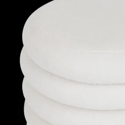 Opbergpouf ZILXIA Ovaal Bouclé Wit