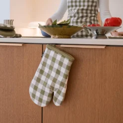 Ovenwant GINSHA Ruit Olijfgroen