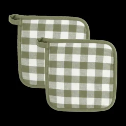 Pannenlap S/2 GINSHA Ruit Olijfgroen