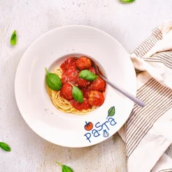 Pastabord PASTA Wit Gededoreerd