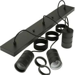 Pendel RETRO RH 3D. Plafondplaat Zwart