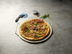 Pizzabaksteen PIZZAL Rond M/Handvat Wit