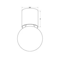 Plafondlamp BABU Ø8 Geborsteld Goud