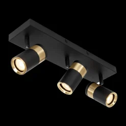Plafondspot GORIK 3Del. Zwart/Goud