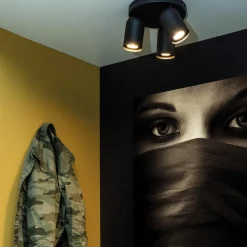 Plafondspot PUNCH 3Del. Zwart