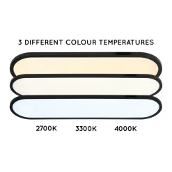 Plafonnier ELLY L Ovaal Zwart