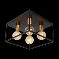Plafonnier RUBEN 4Del. VK Zwart/Mat Goud